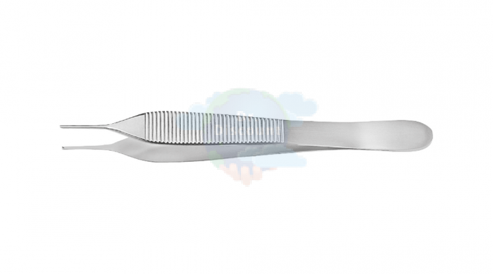 Пинцет хирургический Micro-Adson, 1x2-зубый, прямой, длина 12 см